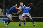 16 September 2017; Mark Rowley of Garryowen is tackled by Dave Fanagan, left, and Darren Moroney of St Mary’s College during the Ulster Bank League Division 1A match between St Mary's College and Garryowen at Templeville Road in Dublin. Photo by Sam Barnes/Sportsfile