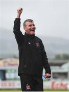 16 September 2017; Dundalk manager Stephen Kenny celebrates at the final whistle of the EA Sports Cup Final between Shamrock Rovers and Dundalk at Tallaght Stadium in Dublin. Photo by Stephen McCarthy/Sportsfile