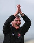 16 September 2017; Dundalk manager Stephen Kenny celebrates his side's third goal during the EA Sports Cup Final between Shamrock Rovers and Dundalk at Tallaght Stadium in Dublin. Photo by Stephen McCarthy/Sportsfile
