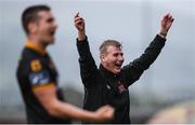 16 September 2017; Dundalk manager Stephen Kenny celebrates his side's third goal during the EA Sports Cup Final between Shamrock Rovers and Dundalk at Tallaght Stadium in Dublin. Photo by Stephen McCarthy/Sportsfile