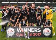 16 September 2017; Dundalk players celebrate their victory following the EA Sports Cup Final between Shamrock Rovers and Dundalk at Tallaght Stadium in Dublin. Photo by Stephen McCarthy/Sportsfile