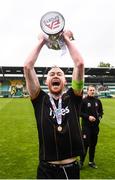 16 September 2017; Dundalk captain Chris Shields celebrates with the cup following the EA Sports Cup Final between Shamrock Rovers and Dundalk at Tallaght Stadium in Dublin. Photo by Stephen McCarthy/Sportsfile