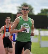 24 June 2012; Billy Ryan, Ferrybank A.C., Co. Waterford, crosses the line to win the Men's Under 23, 800m event. Woodie's DIY Junior and U23 Track and Field Championships of Ireland, Tullamore Harriers A.C., Tullamore, Co. Offaly. Picture credit: Tomás Greally / SPORTSFILE