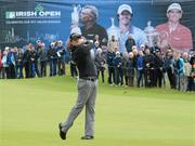 26 June 2012; Rory Mcllroy, watches his second shot from the 17th fairway during his practice round of the 2012 Irish Open Golf Championship. Royal Portrush, Portrush, Co. Antrim. Picture credit: Matt Browne / SPORTSFILE