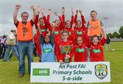 26 June 2012; The Monaleen NS, Limerick, team celebrate with the cup. An Post FAI Primary Schools 5-a-Side Girls “B” Section All-Ireland Finals, Athlone IT, Athlone, Co. Westmeath. Picture credit: Brian Lawless / SPORTSFILE