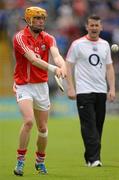 24 June 2012; Cathal Naughton, Cork, and Donal Óg Cusack during the warm-up. Munster GAA Hurling Senior Championship Semi-Final, Cork v Tipperary, Páirc Uí Chaoimh, Cork. Picture credit: Stephen McCarthy / SPORTSFILE