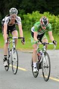 24 June 2012; Sam Bennett, An Post Sean Kelly Team, leads Conor Dunne, VL Technics, during the Elite Men's Road Race National Championships. Clonmel, Co. Tipperary. Picture credit: Stephen McMahon / SPORTSFILE