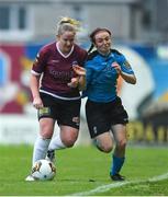 16 September 2017; Dearbhaile Beirne of UCD Waves in action against Grainne Barrett of Galway WFC during the Continental Tyres Women's National League Shield Final match between Galway WFC and UCD Waves at Eamonn Deasy Park in Galway. Photo by Eóin Noonan/Sportsfile