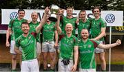 16 September 2017; The Eoghan Rua players with the cup after the Volkswagen7s Senior All Ireland Football 7s final match between Kilmacud Crokes of Dublin and Eoghan Rua, Coleraine, of Derry at Kilmacud Crokes in Dublin. Photo by Piaras Ó Mídheach/Sportsfile