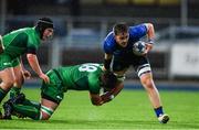 16 September 2017; Ruadhan Byron of Leinster is tackled by Sean Dunne of Connacht during the U19 Interprovincial Series match between Leinster and Connacht at Donnybrook Stadium in Donnybrook, Dublin. Photo by Sam Barnes/Sportsfile