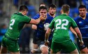 16 September 2017; Ruadhan Byron of Leinster in action against Dylan Tierney-Martin and Michael Hanley of Connacht the U19 Interprovincial Series match between Leinster and Connacht at Donnybrook Stadium in Donnybrook, Dublin. Photo by Sam Barnes/Sportsfile