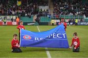 16 September 2017; Flagbearers during the EA Sports Cup Final between Shamrock Rovers and Dundalk at Tallaght Stadium in Dublin. Photo by Stephen McCarthy/Sportsfile