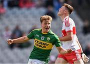 17 September 2017; Fiachra Clifford of Kerry celebrates after scoring his side's third goal during the Electric Ireland GAA Football All-Ireland Minor Championship Final match between Kerry and Derry at Croke Park in Dublin. Photo by Seb Daly/Sportsfile