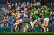17 September 2017; Cian Gammell of Kerry in action against Patrick Quigg of Derry during the Electric Ireland GAA Football All-Ireland Minor Championship Final match between Kerry and Derry at Croke Park in Dublin. Photo by Eóin Noonan/Sportsfile