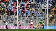 17 September 2017; Patrick Quigg of Derry scores a penalty during the Electric Ireland GAA Football All-Ireland Minor Championship Final match between Kerry and Derry at Croke Park in Dublin. Photo by Eóin Noonan/Sportsfile