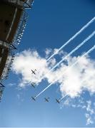 17 September 2017; A general view of the Irish Airforce making their way over the stadium prior to the GAA Football All-Ireland Senior Championship Final match between Dublin and Mayo at Croke Park in Dublin. Photo by Eoin Noonan/Sportsfile
