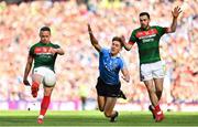 17 September 2017; Andy Moran of Mayo scores a point despite the efforts of Michael Fitzsimons of Dublin during the GAA Football All-Ireland Senior Championship Final match between Dublin and Mayo at Croke Park in Dublin. Photo by Brendan Moran/Sportsfile