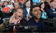 17 September 2017; Jeff Stelling and Chris Kamara work in their commentating position during the match. Watch Jeff Stelling and Chris Kamara commentate on the All-Ireland Football Final in the final episode of AIB’s Jeff & Kammy’s Journey to Croker airing on www.youtube.com/AIB at 5pm on Monday 25th September. For exclusive content and behind the scenes action follow AIB GAA on Facebook, Twitter, Instagram and Snapchat. Photo by Cody Glenn/Sportsfile