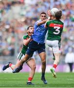 17 September 2017; James McCarthy of Dublin in action against Aidan O'Shea, left, and Donal Vaughan of Mayo  during the GAA Football All-Ireland Senior Championship Final match between Dublin and Mayo at Croke Park in Dublin. Photo by Ramsey Cardy/Sportsfile