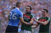 17 September 2017; Tom Parsons of Mayo in action against Eoghan O'Gara of Dublin during the GAA Football All-Ireland Senior Championship Final match between Dublin and Mayo at Croke Park in Dublin. Photo by Seb Daly/Sportsfile