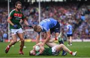 17 September 2017; Eoghan O'Gara of Dublin and Colm Boyle of Mayo during the GAA Football All-Ireland Senior Championship Final match between Dublin and Mayo at Croke Park in Dublin. Photo by Stephen McCarthy/Sportsfile