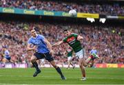 17 September 2017; Eoghan O'Gara of Dublin in action against Brendan Harrison of Mayo during the GAA Football All-Ireland Senior Championship Final match between Dublin and Mayo at Croke Park in Dublin. Photo by Stephen McCarthy/Sportsfile