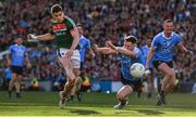 17 September 2017; Lee Keegan of Mayo shoots to score his side's first goal in the 54th minute during the GAA Football All-Ireland Senior Championship Final match between Dublin and Mayo at Croke Park in Dublin. Photo by Sam Barnes/Sportsfile