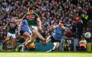 17 September 2017; Lee Keegan of Mayo shoots to score his side's first goal in the 54th minute during the GAA Football All-Ireland Senior Championship Final match between Dublin and Mayo at Croke Park in Dublin. Photo by Ray McManus/Sportsfile