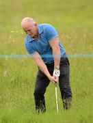 27 June 2012; Former world featherweight champion Barry McGuigan, playing his fourth shot from the rough to the 11th Green during the 2012 Irish Open Golf Championship Pro-Am. Royal Portrush, Portrush, Co. Antrim. Picture credit: Oliver McVeigh / SPORTSFILE