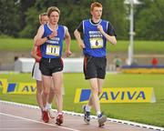 23 June 2012; Christopher O’ Connor, back left Loughrea VS, Co.Galway. No.11, Ciaran Dee, Dungarvan CBS, Co.Waterford, No.6, Fergal Conlon, St Josephs Secondary School, Tulla, Co.Clare. in action during the Boys 3000m event. AVIVA Tailteann Irish Schools' Interprovincial, Morton Stadium, Santry, Dublin. Picture credit: Tomás Greally / SPORTSFILE
