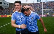 17 September 2017; Diarmuid Connolly, left, and Cian O'Sullivan of Dublin celebrate after the GAA Football All-Ireland Senior Championship Final match between Dublin and Mayo at Croke Park in Dublin. Photo by Stephen McCarthy/Sportsfile