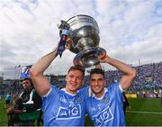 17 September 2017; Paul Flynn, left, and Bernard Brogan of Dublin celebrate following the GAA Football All-Ireland Senior Championship Final match between Dublin and Mayo at Croke Park in Dublin. Photo by Stephen McCarthy/Sportsfile