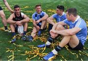 17 September 2017; Dublin players, from left, James McCarthy, Paul Flynn, Bernard Brogan and Dean Rock following the GAA Football All-Ireland Senior Championship Final match between Dublin and Mayo at Croke Park in Dublin. Photo by Sam Barnes/Sportsfile