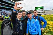 17 September 2017; Dublin manager Jim Gavin has a 'selfie taken with members of the Air Corps who flew over Croke Park before the game, including Capt Sean McCarthy, Cmdt Frank Byrne and Capt Enda Walsh, after the GAA Football All-Ireland Senior Championship Final match between Dublin and Mayo at Croke Park in Dublin. Photo by Brendan Moran/Sportsfile