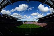 17 September 2017; Irish Air Corps aircraft perform a flypast Croke Park prior to the start of the GAA Football All-Ireland Senior Championship Final match between Dublin and Mayo at Croke Park in Dublin. Photo by Brendan Moran/Sportsfile