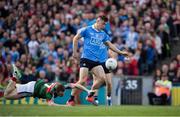 17 September 2017; Con O'Callaghan of Dublin evades the tackle of Colm Boyle of Mayo on his way to scoring his side's goal in the first minute of the GAA Football All-Ireland Senior Championship Final match between Dublin and Mayo at Croke Park in Dublin. Photo by Ray McManus/Sportsfile