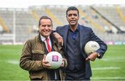 18 September 2017; Jeff Stelling and Chris Kamara in Croke Park following the match. Watch Jeff Stelling and Chris Kamara commentate on the All-Ireland Football Final in the final episode of AIB’s Jeff & Kammy’s Journey to Croker airing on www.youtube.com/AIB at 5pm on Monday 25th September. For exclusive content and behind the scenes action follow AIB GAA on Facebook, Twitter, Instagram and Snapchat. Photo by Cody Glenn/Sportsfile