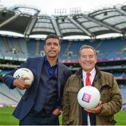 18 September 2017; Chris Kamara and Jeff Stelling in Croke Park following the match. Watch Jeff Stelling and Chris Kamara commentate on the All-Ireland Football Final in the final episode of AIB’s Jeff & Kammy’s Journey to Croker airing on www.youtube.com/AIB at 5pm on Monday 25th September. For exclusive content and behind the scenes action follow AIB GAA on Facebook, Twitter, Instagram and Snapchat. Photo by Cody Glenn/Sportsfile