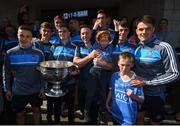 18 September 2017; Dublin players Eoin Murchan, Evan Comerford, Michael Fitzsimons, Cillian O'Shea, James McCarthy, Philly McMahon, Mark Schutte and Eric Lowndes with 4 year old Nicholas Clarke from Ratoath and Patrick Wheatley, aged 10, from Drimnagh, Co. Dublin during the All-Ireland Senior Football Champions visit to Our Lady's Children's Hospital in Crumlin in Dublin. Photo by David Fitzgerald/Sportsfile