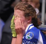 30 June 2012; A dejected Laura Keogan, Cavan, at the end of the game. All-Ireland U14 'B' Ladies Football Championship Final 2012, Cavan v Waterford, St Brendan’s Park, Birr, Co. Offaly. Picture credit: David Maher / SPORTSFILE
