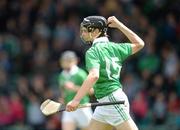 30 June 2012; Seán Tobin, Limerick, celebrates after scoring his side's first goal. GAA Hurling All-Ireland Senior Championship Phase 1, Limerick v Antrim, Gaelic Grounds, Limerick. Picture credit: Dáire Brennan / SPORTSFILE