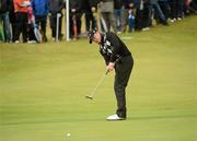 30 June 2012; Jamie Donaldson watches his putt on the 15th green during the 2012 Irish Open Golf Championship. Royal Portrush, Portrush, Co. Antrim. Picture credit: Matt Browne / SPORTSFILE