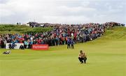 30 June 2012; Padraig Harrington lines up a putt on the 15th green during the 2012 Irish Open Golf Championship. Royal Portrush, Portrush, Co. Antrim. Picture credit: Matt Browne / SPORTSFILE