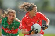 30 June 2012; Aideen Lynch, Cork, in action against Saoirse Ludden, Mayo. All-Ireland U14 'A' Ladies Football Championship Final 2012, Cork v Mayo, St Brendan’s Park, Birr, Co. Offaly. Picture credit: David Maher / SPORTSFILE