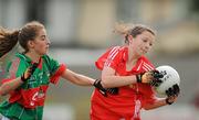 30 June 2012; Aideen Lynch, Cork, in action against Saoirse Ludden, Mayo. All-Ireland U14 'A' Ladies Football Championship Final 2012, Cork v Mayo, St Brendan’s Park, Birr, Co. Offaly. Picture credit: David Maher / SPORTSFILE