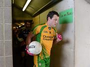 30 June 2012; Donegal captain Michael Murphy leads his team out for the start of the game. Ulster GAA Football Senior Championship Semi-Final, Tyrone v Donegal, St Tiernach's Park, Clones, Co. Monaghan. Picture credit: Oliver McVeigh / SPORTSFILE