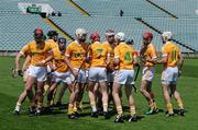 30 June 2012; The Antrim team during their warm-up. GAA Hurling All-Ireland Senior Championship Phase 1, Limerick v Antrim, Gaelic Grounds, Limerick. Picture credit: Dáire Brennan / SPORTSFILE