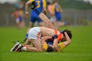 1 July 2012; Jamie Clark, Armagh, and Seán Purcell, Roscommon, invovlved in an off the ball incident. GAA Football All-Ireland Senior Championship Qualifier Round 1, Roscommon v Armagh, Dr. Hyde Park, Co. Roscommon. Picture credit: Barry Cregg / SPORTSFILE