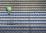 1 July 2012; Meath supporter Ryan O'Sullivan, age 5, from Ballinabrackey, waves his flag on assuming his seat in the Davin Stand. Leinster GAA Football Senior Championship Semi-Final, Meath v Kildare, Croke Park, Dublin. Picture credit: Ray McManus / SPORTSFILE