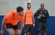 18 September 2017; Jaco Taute and Simon Zebo during Munster Rugby Squad Training at the University of Limerick in Limerick. Photo by Diarmuid Greene/Sportsfile